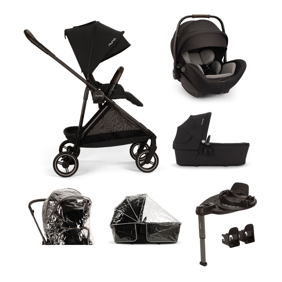 Nuna IXXA Next with ARRA Flex & Base Curv Travel System Bundle - Caviar 1