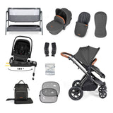 Ickle Bubba Stomp Luxe 14 Piece Nimbus 180° Spin Travel & Home Bundle - Black/Charcoal Grey/Tan