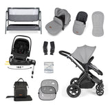Ickle Bubba Stomp Luxe 14 Piece Nimbus 180° Spin Travel & Home Bundle - Black/Pearl Grey/Black