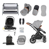 Ickle Bubba Stomp Luxe 14 Piece Nimbus 180° Spin Travel & Home Bundle - Black/Pearl Grey/Tan