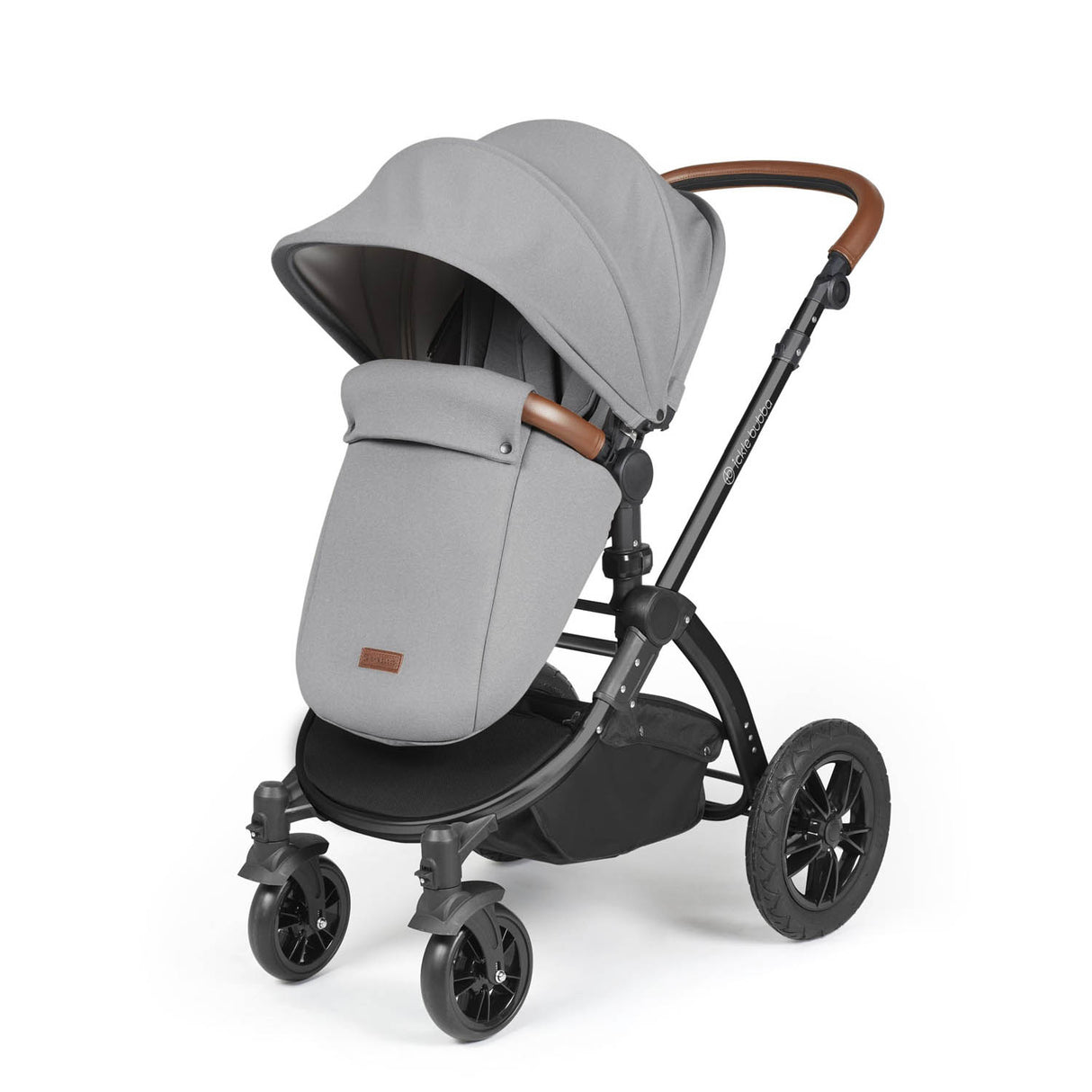 Ickle Bubba Stomp Luxe 14 Piece Nimbus 180° Spin Travel & Home Bundle - Black/Pearl Grey/Tan