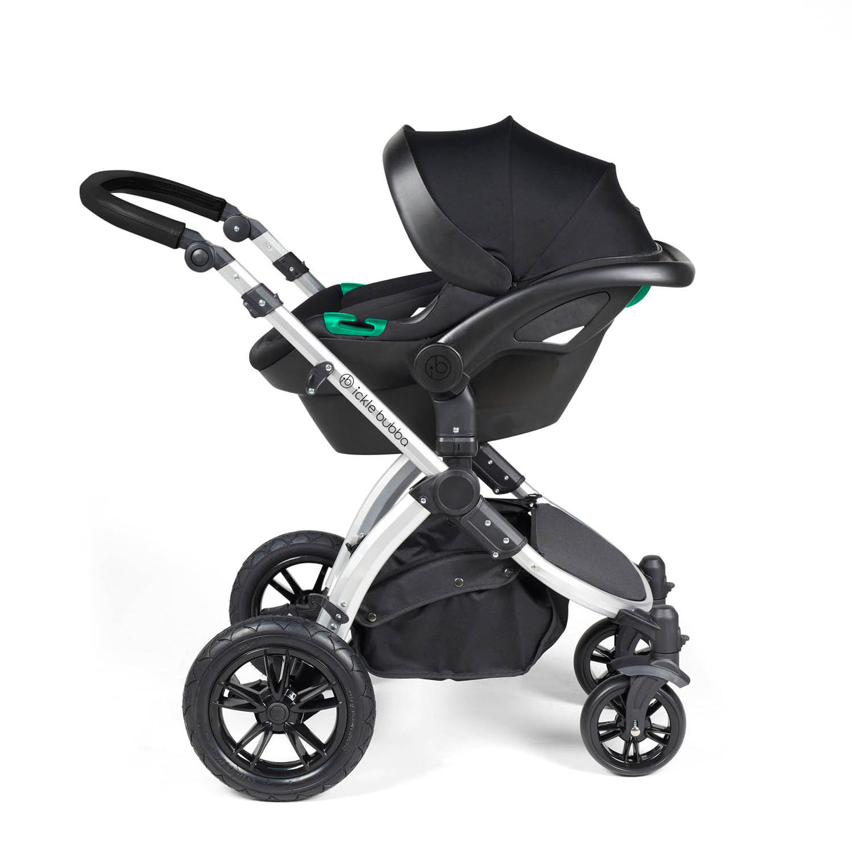 Ickle Bubba Stomp Luxe 14 Piece Nimbus 180° Spin Travel & Home Bundle - Silver/Charcoal Grey/Black
