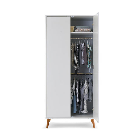 Obaby Maya Double Wardrobe - White With Natural