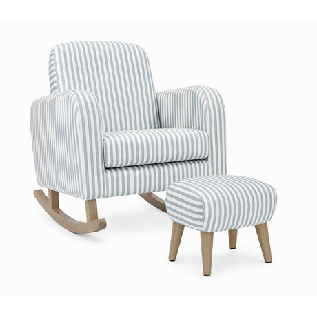 Etta Nursing Chair & Footstool - Sea Salt Stripe
