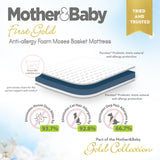 Mother&Baby First Gold Anti-Allergy Foam Moses Basket Small 66 x 28cm