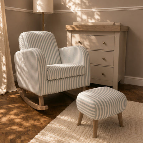 Etta Footstool - Sea Salt Stripe