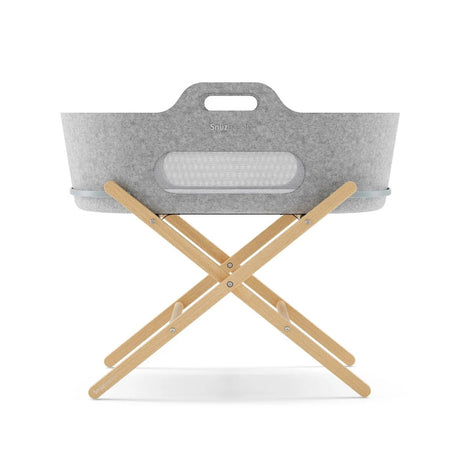 SnuzBaskit Light Grey Moses Basket & Natural Stand