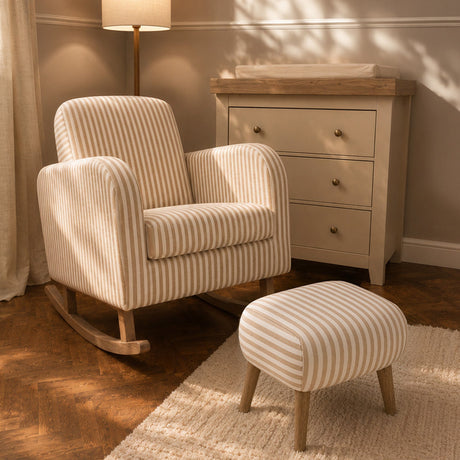 Etta Footstool - Beach Stripe