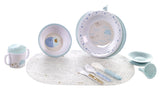 Jane 9-piece Baby Crockery Set with Thermal Dish, Lazuli Blue