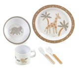 Jane 5-Piece Melamine Baby Crockery Set, Wild Animal