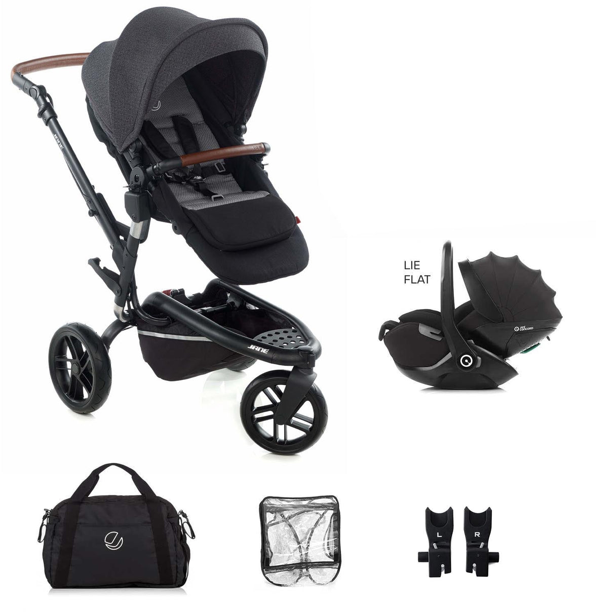 Jane Trider Lie-Flat 360 Baby Car Seat Bundle