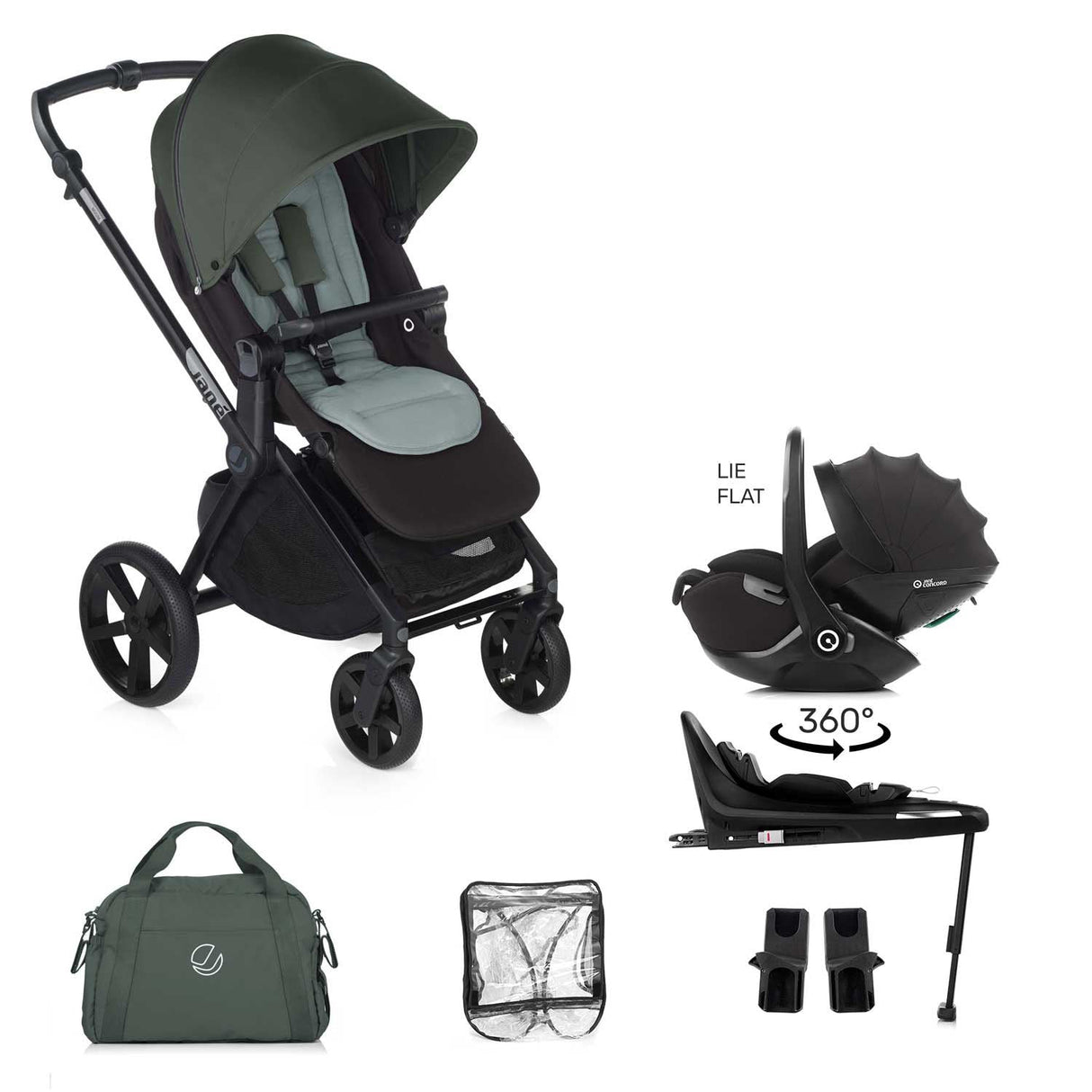 Jane Muum-4 Lie-Flat 360 Baby Car Seat Bundle