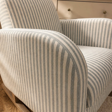 Etta Nursing Chair & Footstool - Sea Salt Stripe