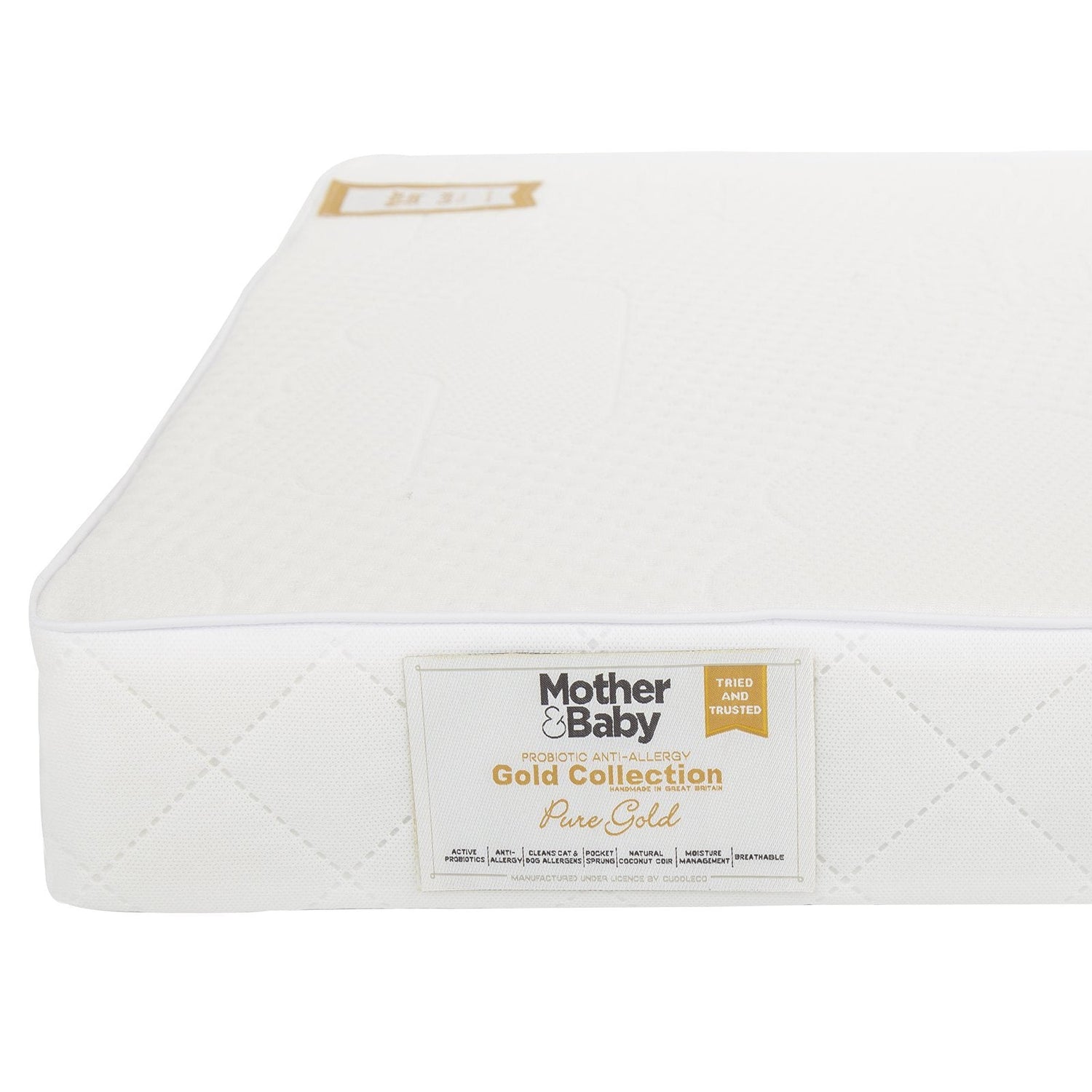 Mother&Baby Pure Gold Anti-Allergy Coir Pocket Sprung Cot Mattress 120 x 60cm