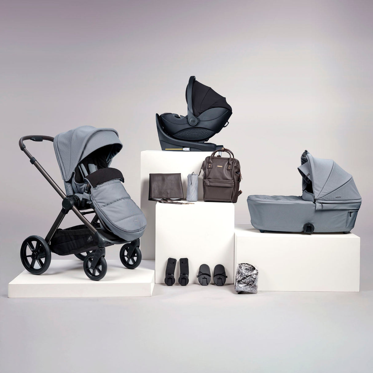 Bababing 12pc Raffi MK11 Travel System Bundle with Spin Car Seat & Base - Duck Egg 1