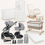 Babymore Caro Ultimate Nursery & Travel Bundle - White