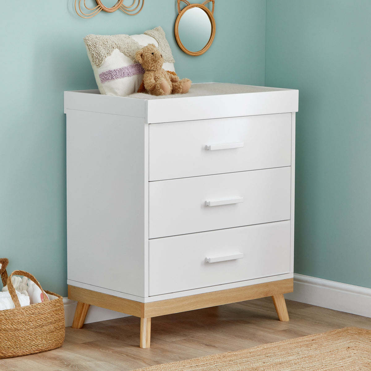 Babymore Mona Complete Nursery Bundle - White