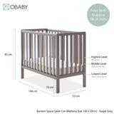 Obaby Bantam Space Saver Cot - Taupe Grey