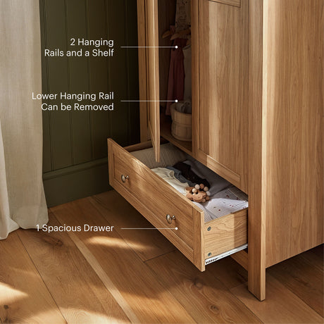 CuddleCo Burford Wardrobe - Oak