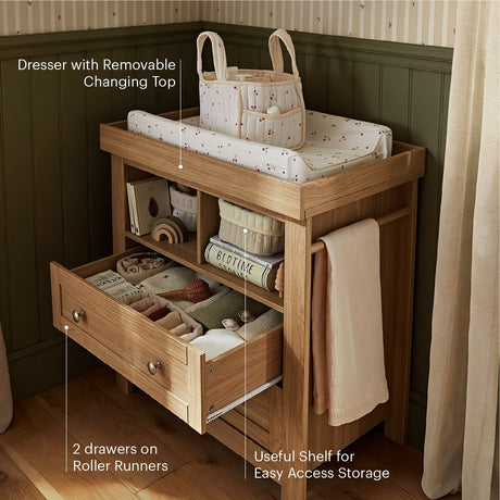 CuddleCo Burford Dresser Changer - Oak