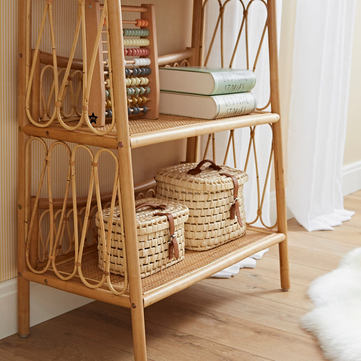 CuddleCo Aria 3 Tier Shelving Unit - Rattan