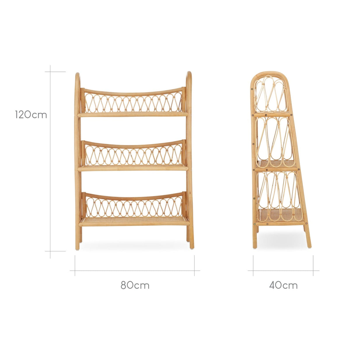 CuddleCo Aria 3 Tier Shelving Unit - Rattan