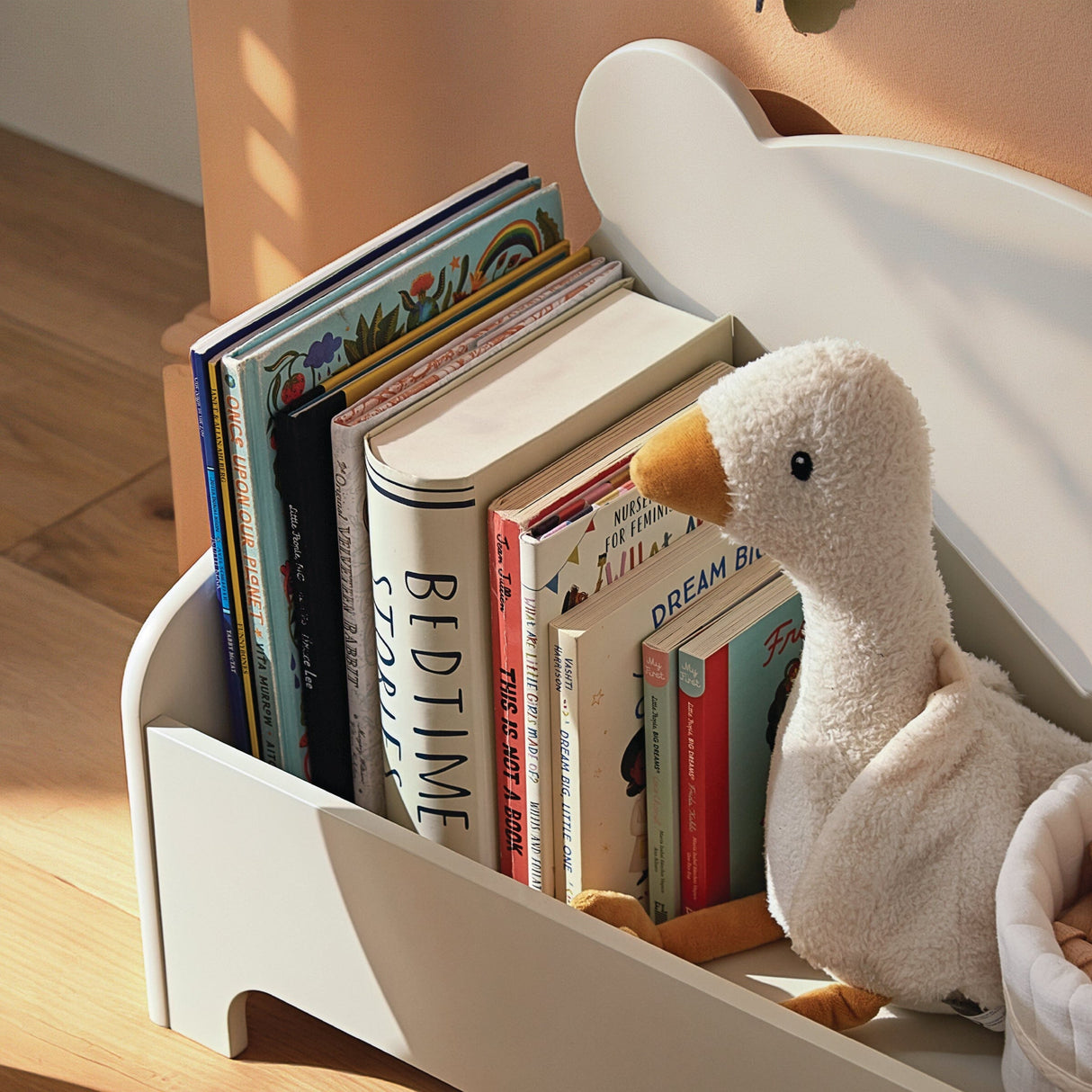 CuddleCo Play House Bear Book Storage - Pebble
