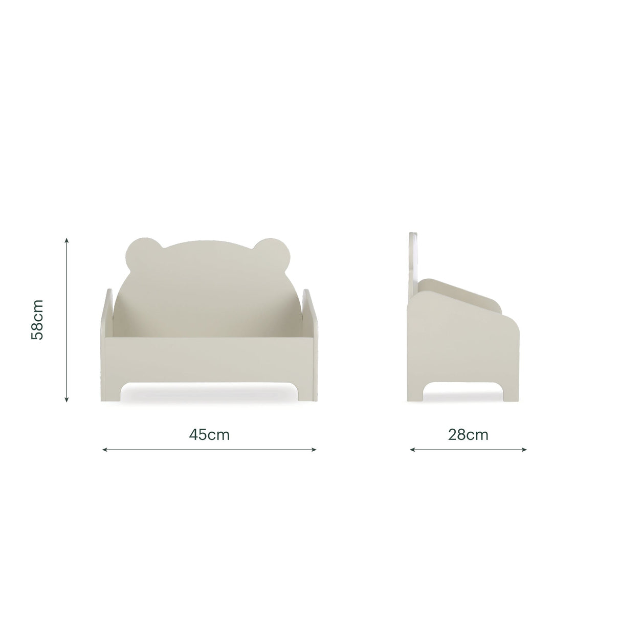 CuddleCo Play House Bear Book Storage - Pebble