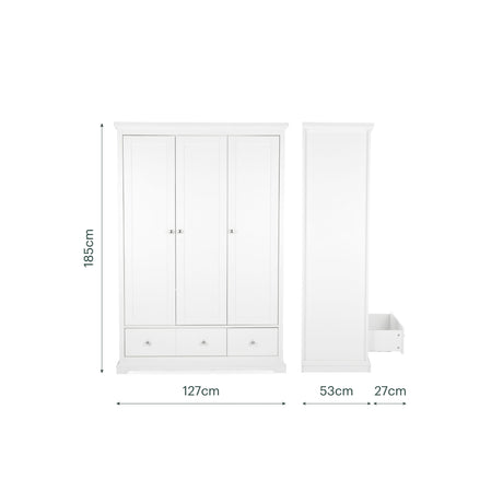 CuddleCo Beaumont 3 Piece Nursery Furniture Set - White