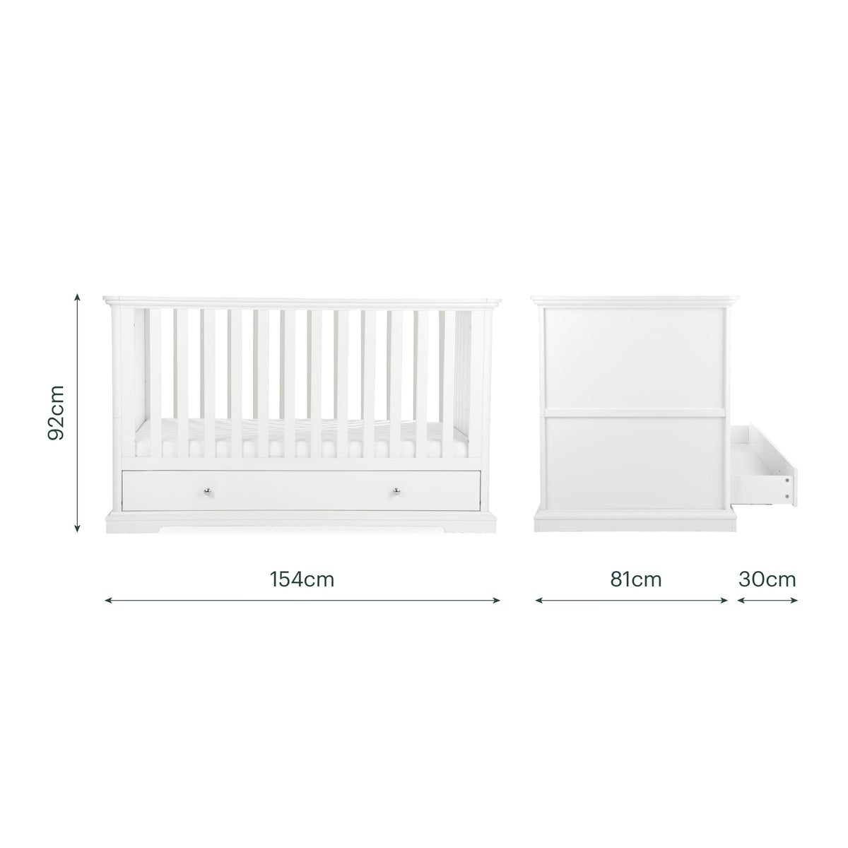CuddleCo Beaumont Cot Bed - White