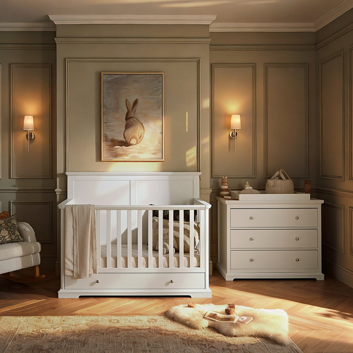 CuddleCo Beaumont Grand 2 Piece Nursery Furniture Set - White