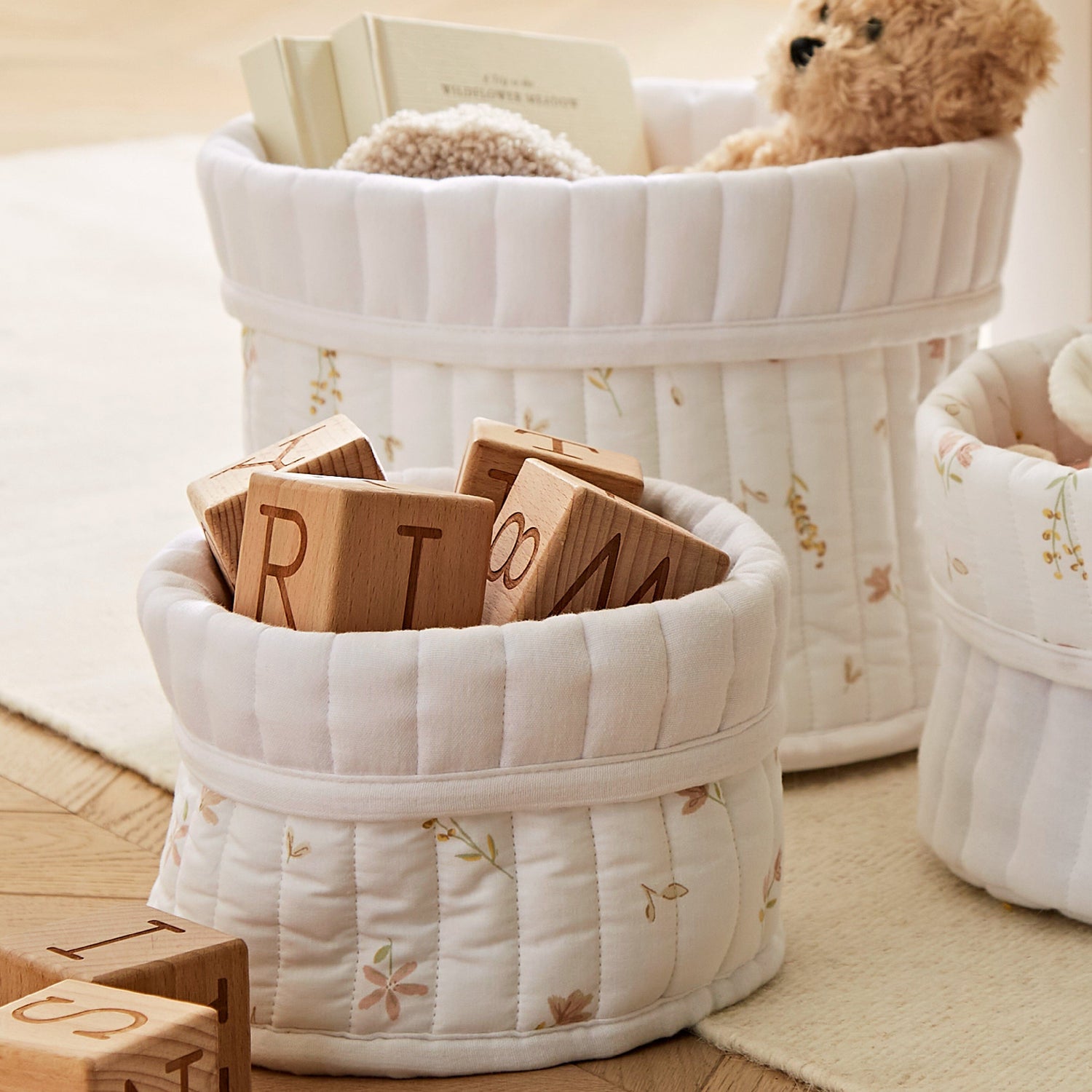 CuddleCo 3 Pack Storage Baskets - Cashmere Meadow
