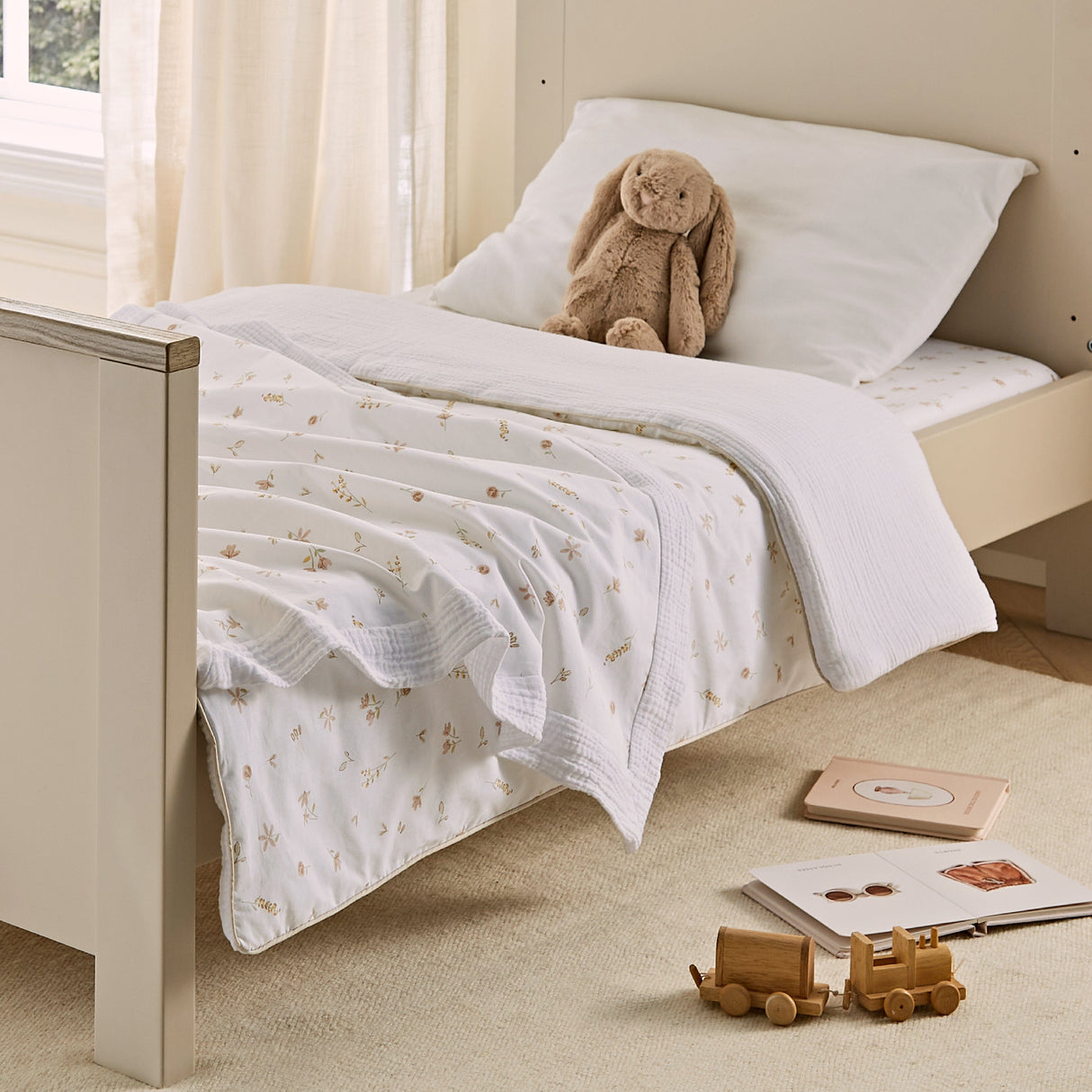 CuddleCo 4 Piece Cot Bed Bedding Set - Cashmere Meadow
