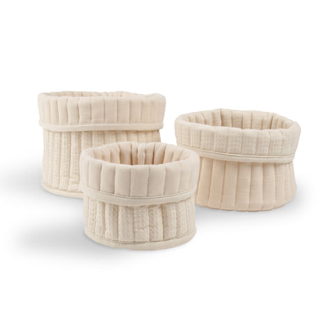 CuddleCo 3 Pack Storage Baskets  - Cashmere Waffle