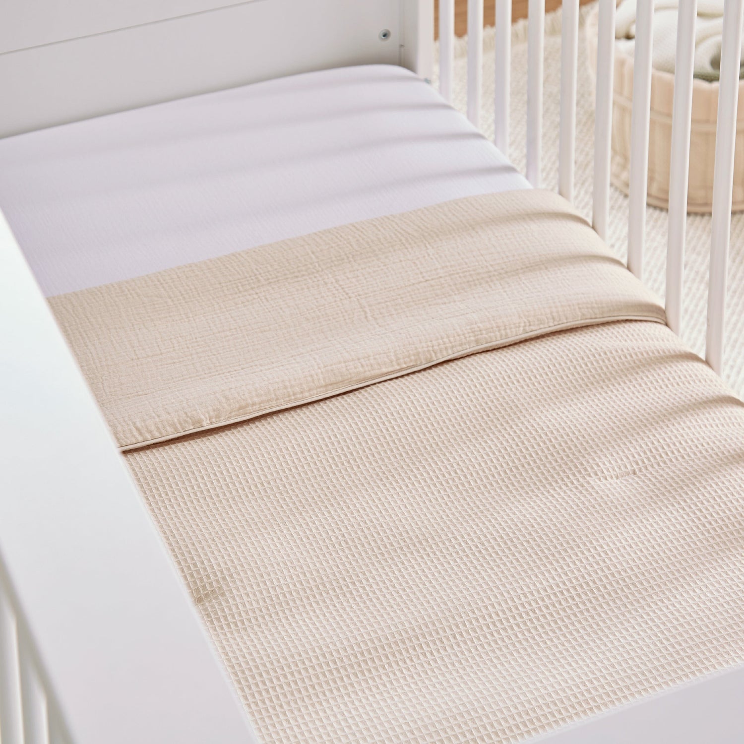 CuddleCo 4 Piece Cot Bed Bedding Set  - Cashmere Waffle