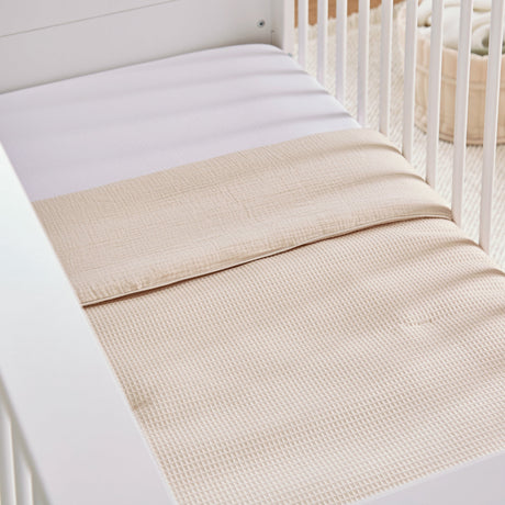 CuddleCo 4 Piece Cot Bed Bedding Set  - Cashmere Waffle