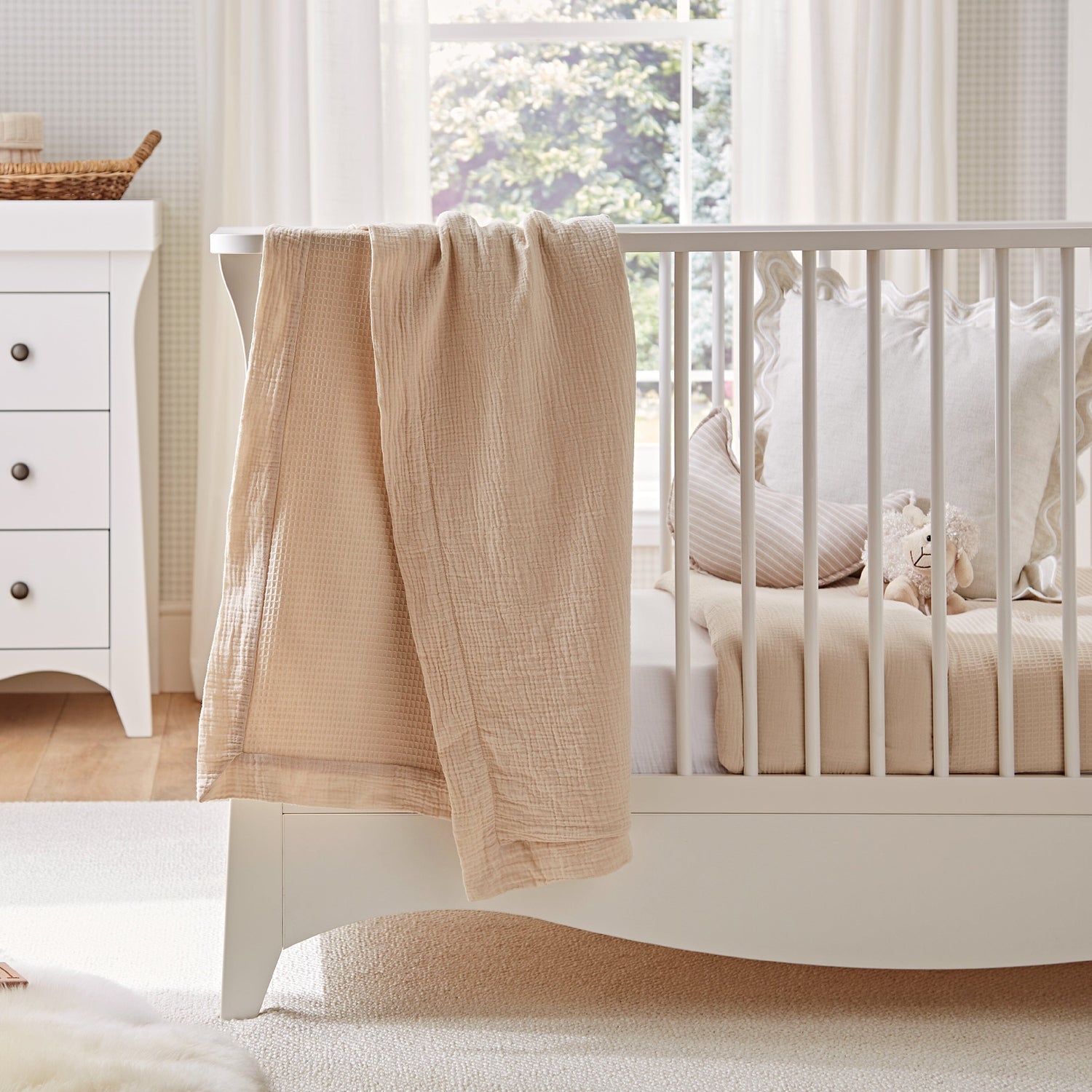 CuddleCo Cot Bed Quilt  - Cashmere Waffle