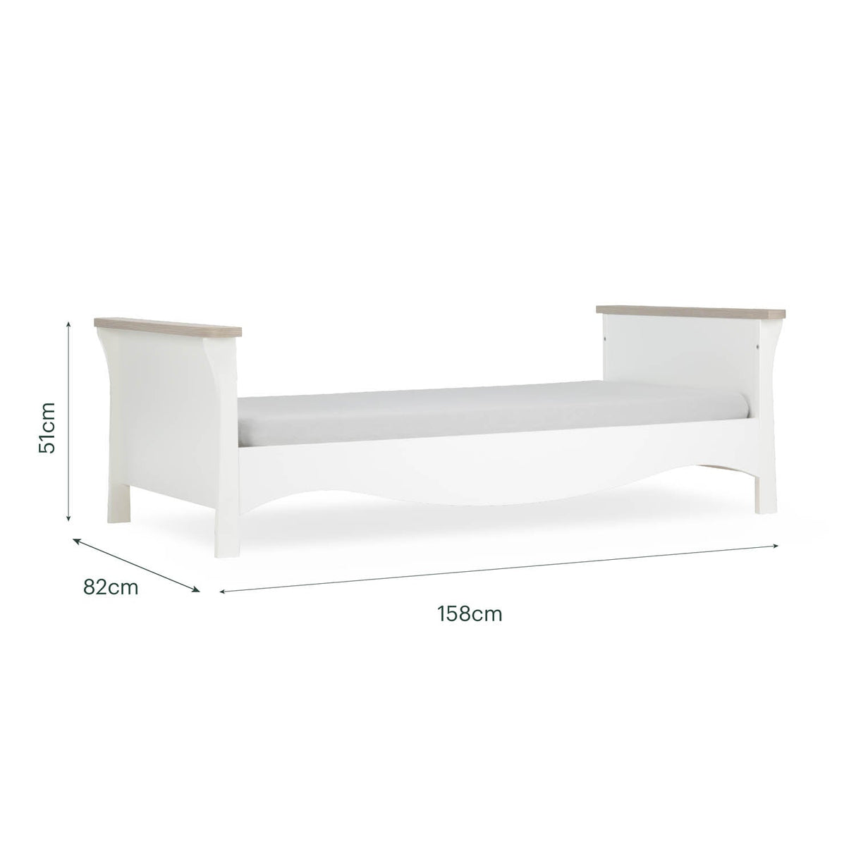 CuddleCo Clara Toddler Bed - White and Ash