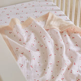 CuddleCo 4 Piece Cot Bed Bedding Set - Ditsy Cherry