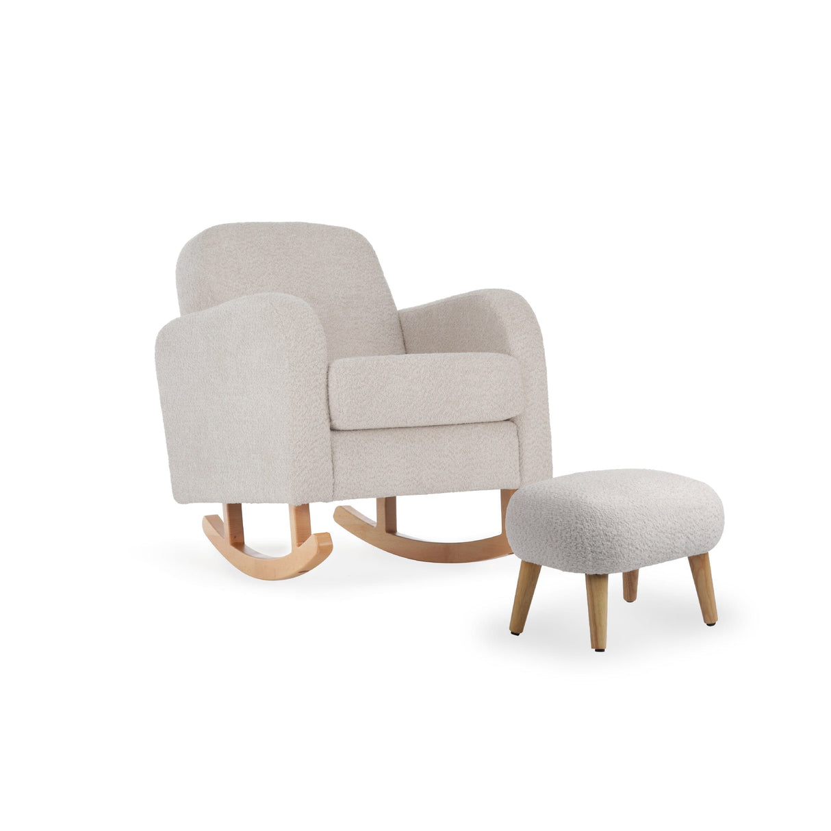CuddleCo Etta Nursing Chair & Footstool - Bouclé Mushroom