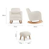 CuddleCo Etta Nursing Chair & Footstool - Bouclé Off White