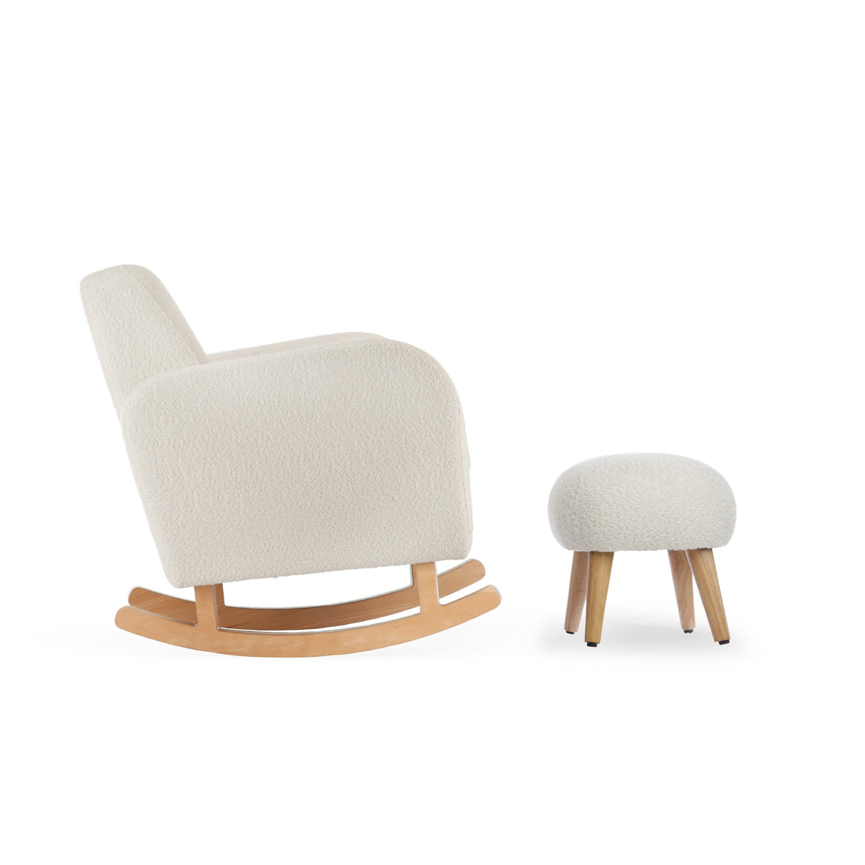 CuddleCo Etta Nursing Chair & Footstool - Bouclé Off White