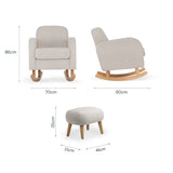 CuddleCo Etta Nursing Chair & Footstool - Bouclé Mushroom