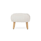 CuddleCo Etta Nursing Chair & Footstool - Faux Fur Cream