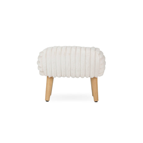 CuddleCo Etta Nursing Chair & Footstool - Faux Fur Cream