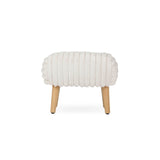 CuddleCo Etta Faux Fur Foot Stool - Cream