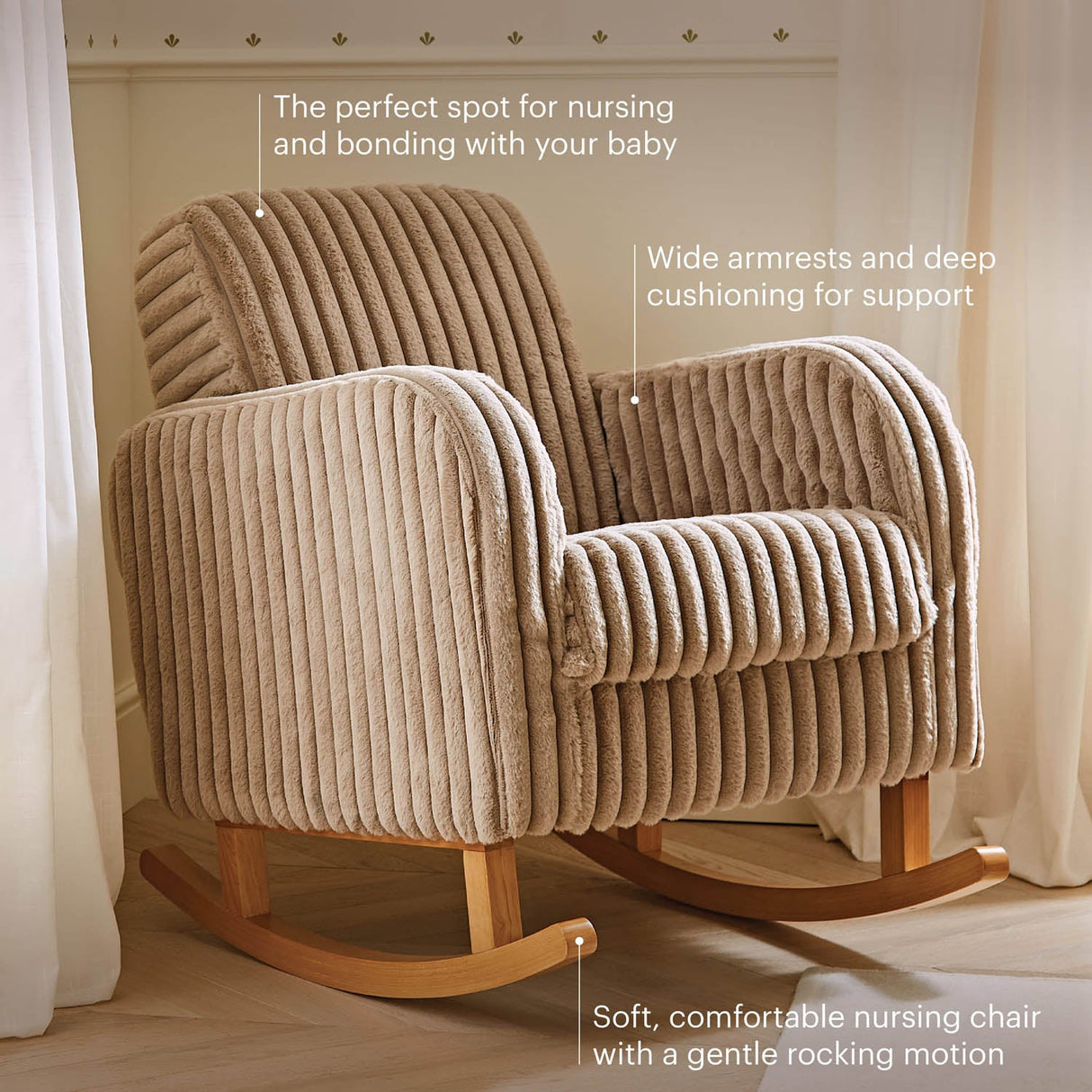 CuddleCo Etta Faux Fur Nursing Chair - Mink
