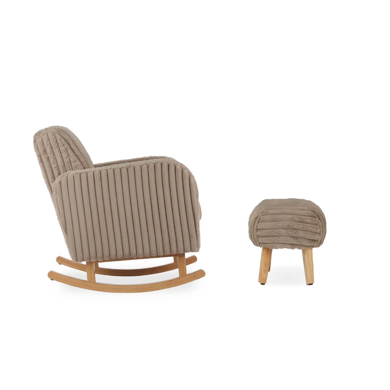 CuddleCo Etta Nursing Chair & Footstool - Faux Fur Mink