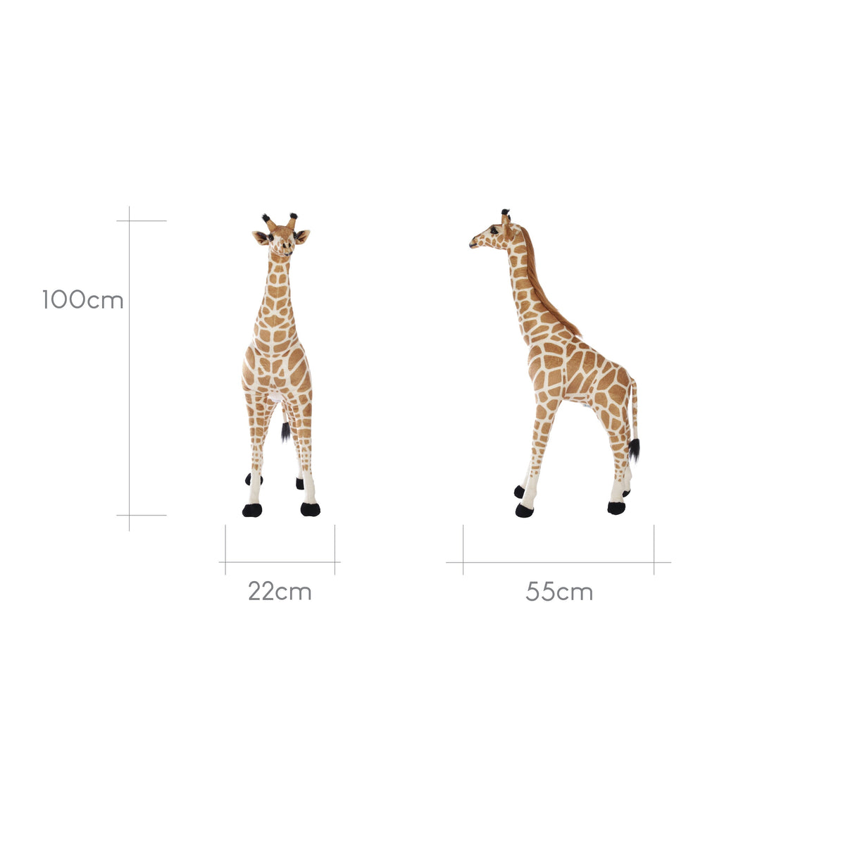 CuddleCo Small Standing Giraffe Stuffed Animal 100cm