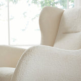 CuddleCo Marley Nursing Chair and Footstool - Teddy Off White